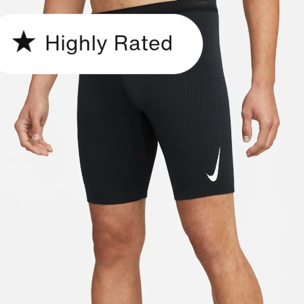 Nike Aeroswift half tights men size Large Black DM4622-010